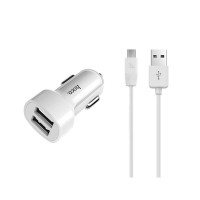 Hoco Two-Port Car Charger Set With Micro Cable