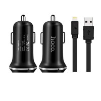 Hoco Z1 Car Charger Set With iPhone Cable
